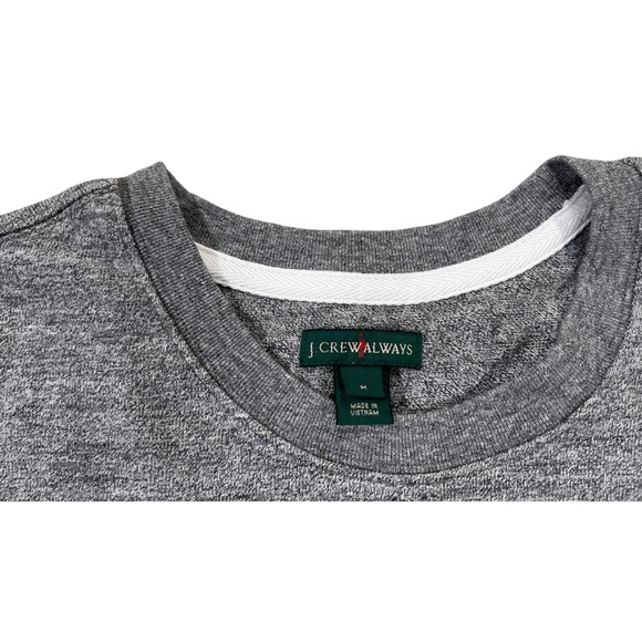 J Crew Always Sweater Women's  Size Medium Gray & Dark Blue Stripe  100% Cotton - Picture 8 of 9